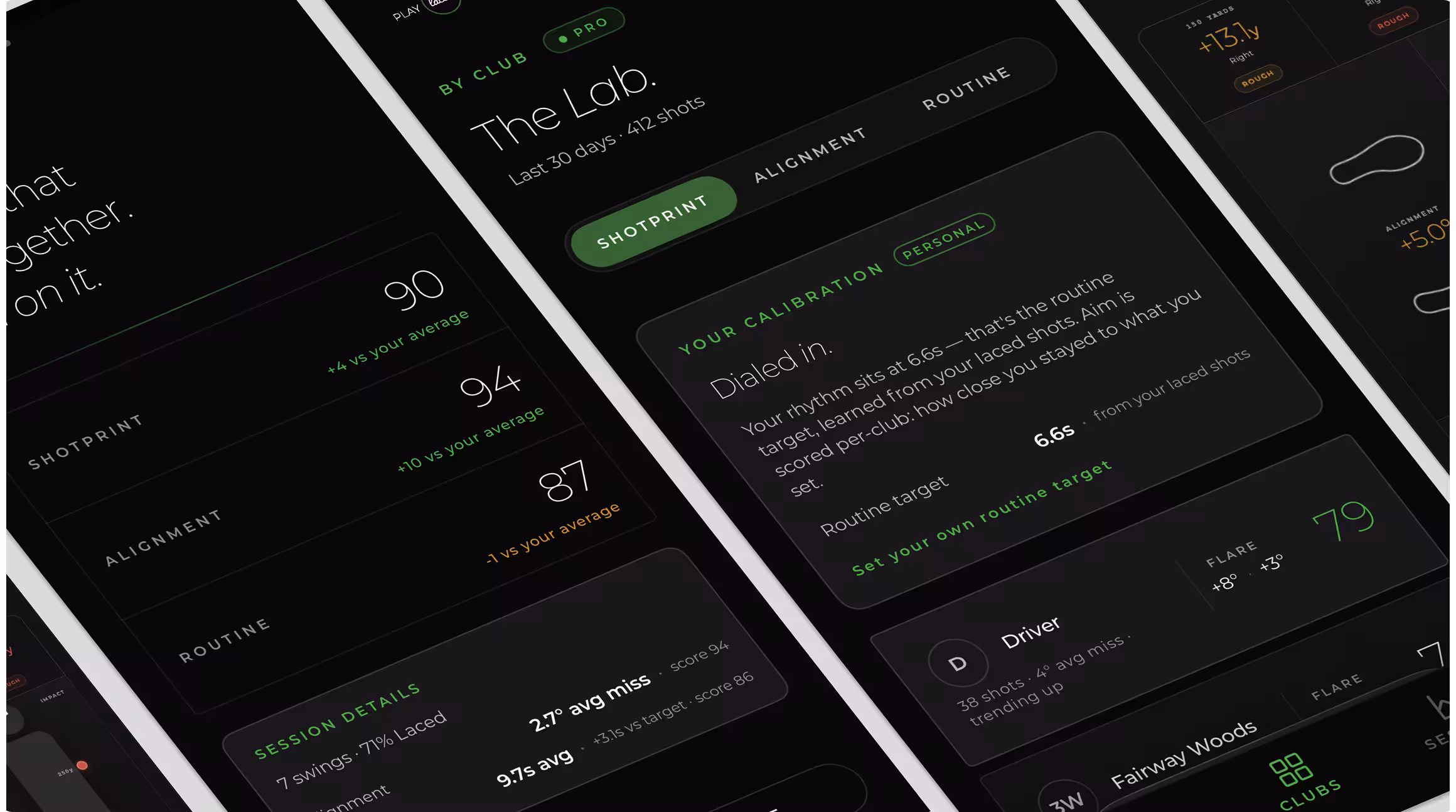 Laced Golf app screens