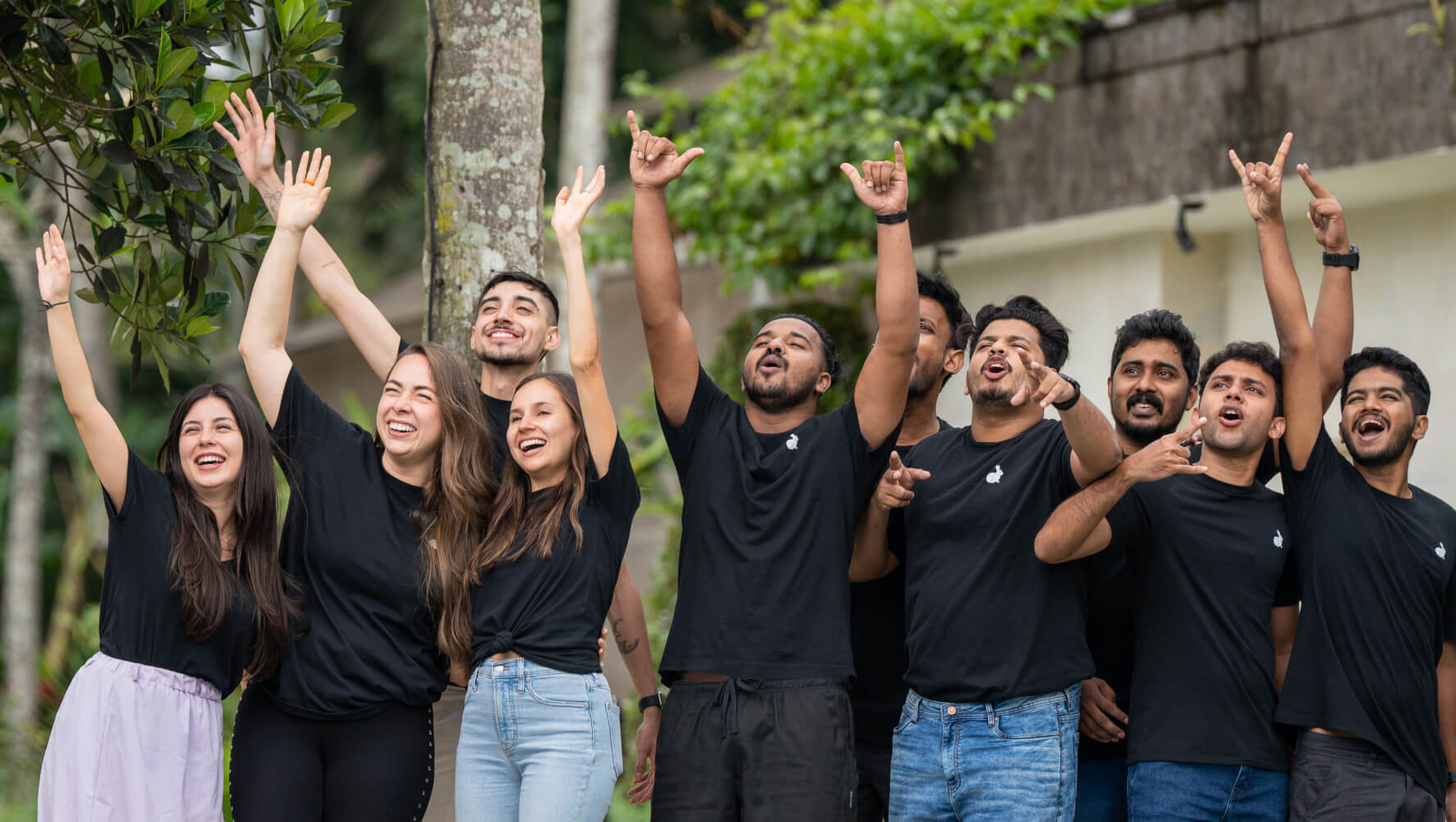 Team collaborating inside the office space