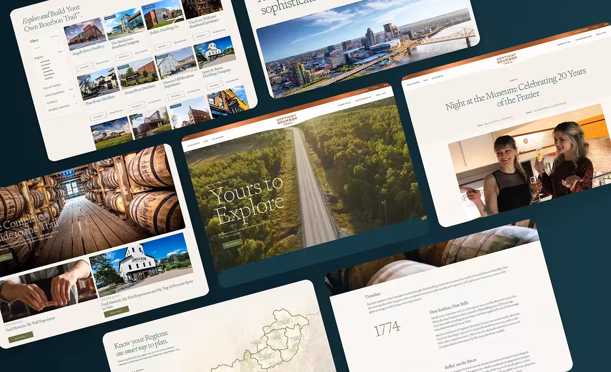Collage of 800+ website projects delivered across multiple platforms